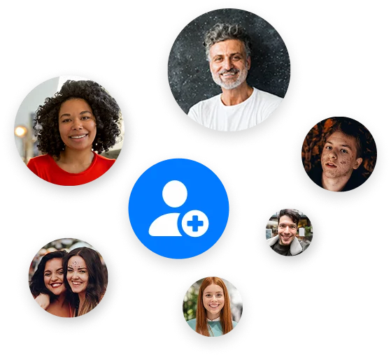 People avatars with add member icon