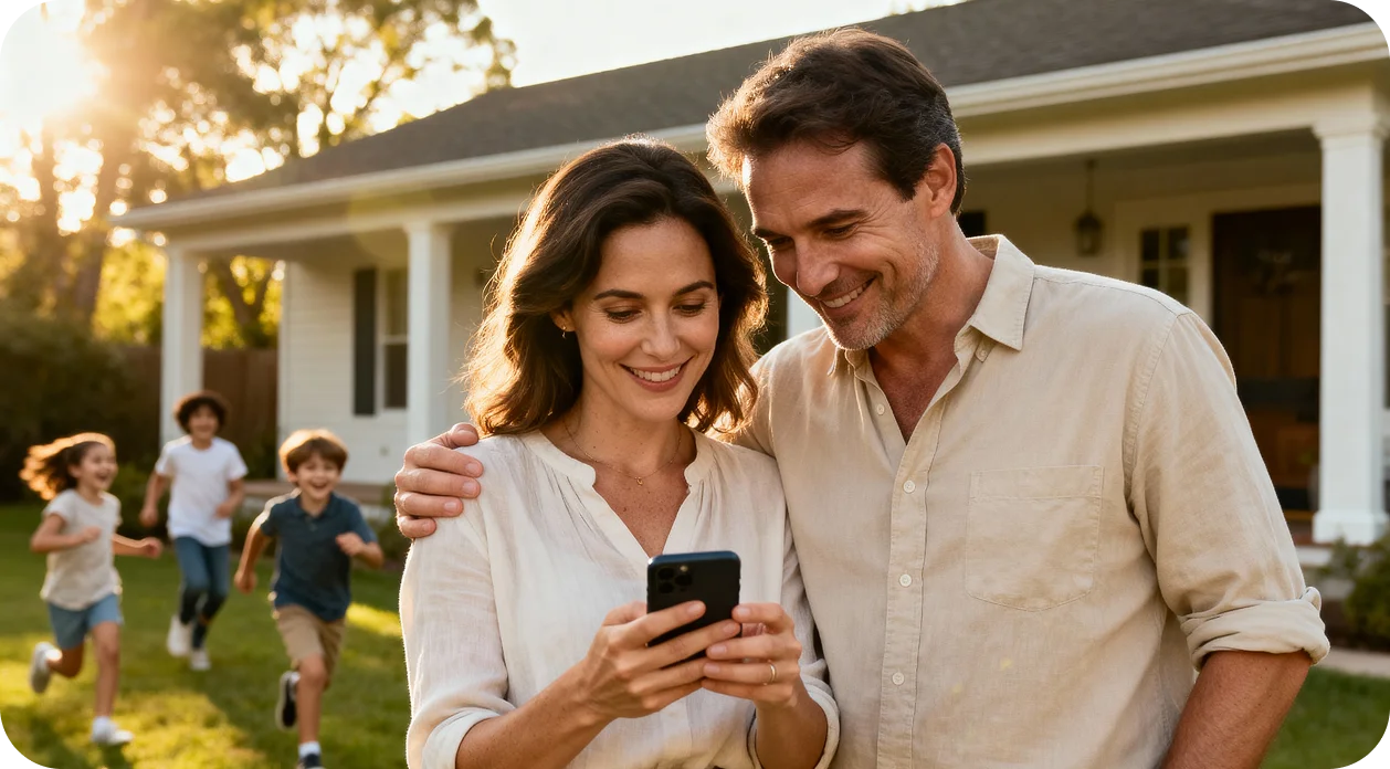 Happy couple outside