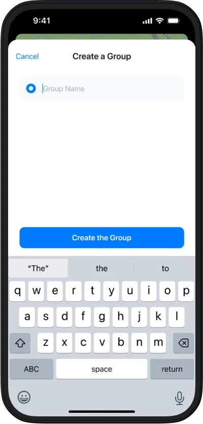 Create a private group in Closr app
