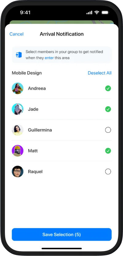 Set up Places in Closr app