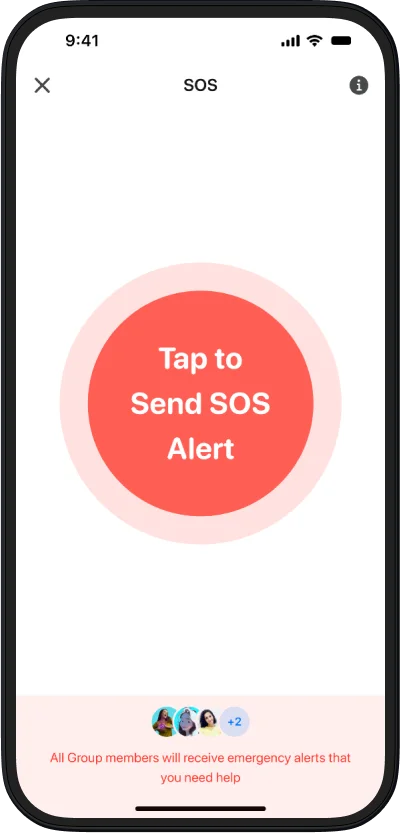 Emergency SOS feature in Closr app
