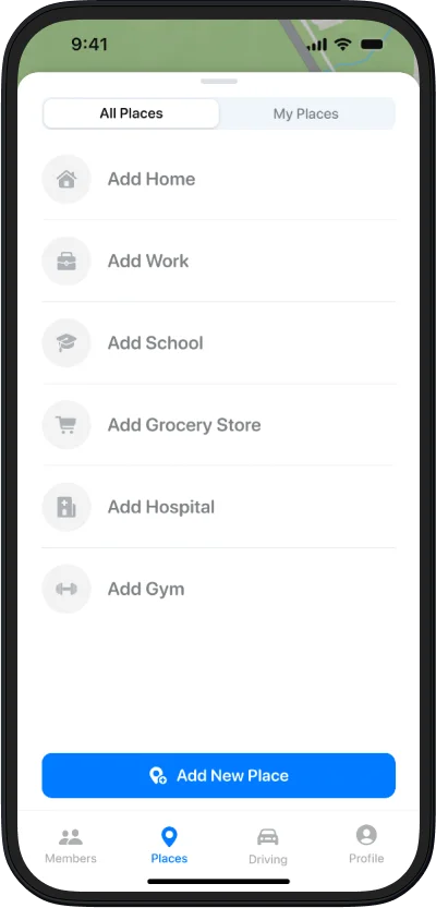 Create places and alerts in Closr app