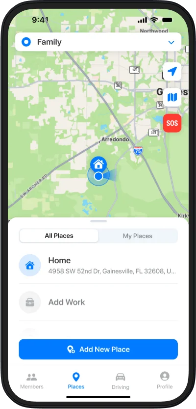 Create places and alerts in Closr app