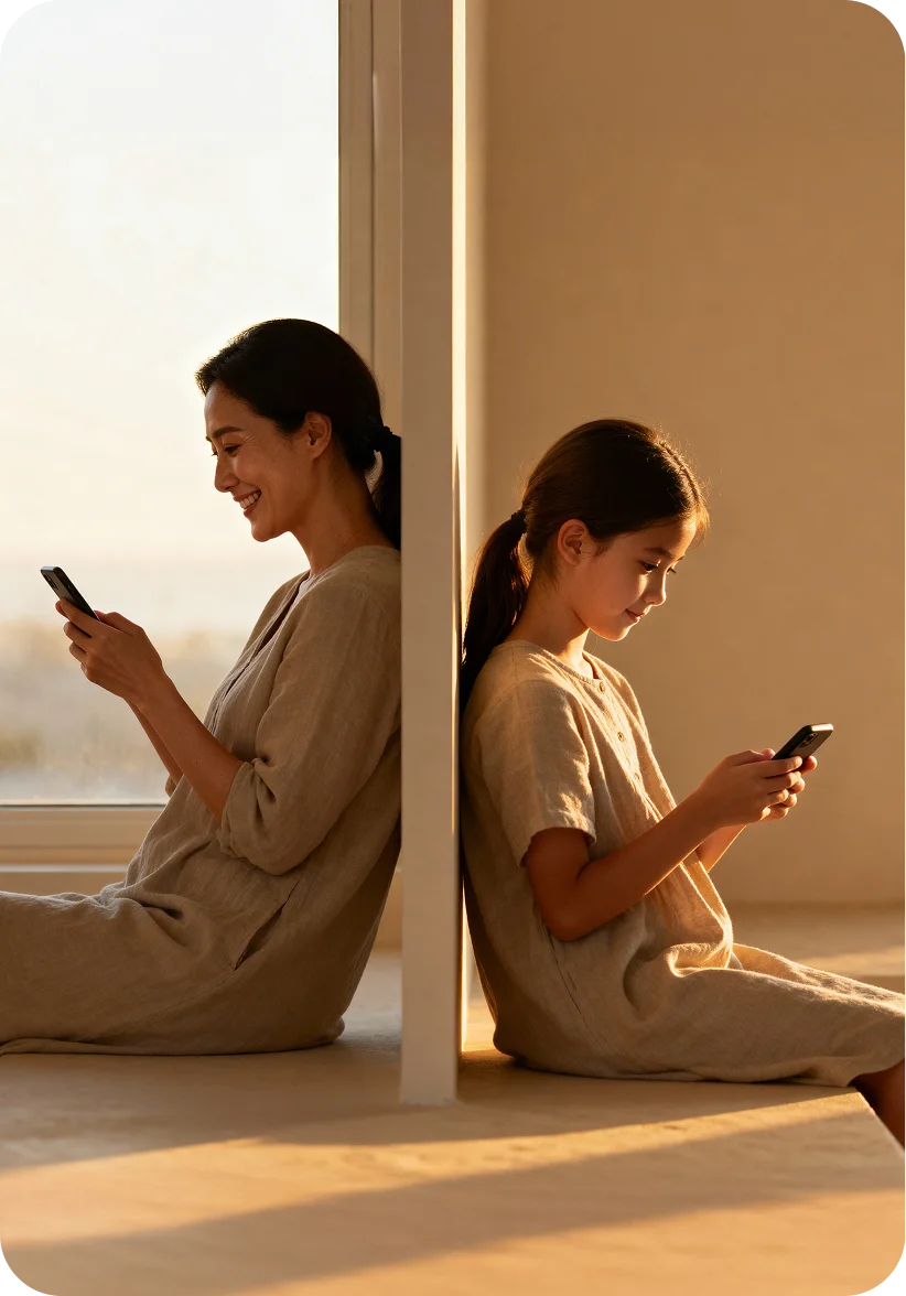 Family using Closr app